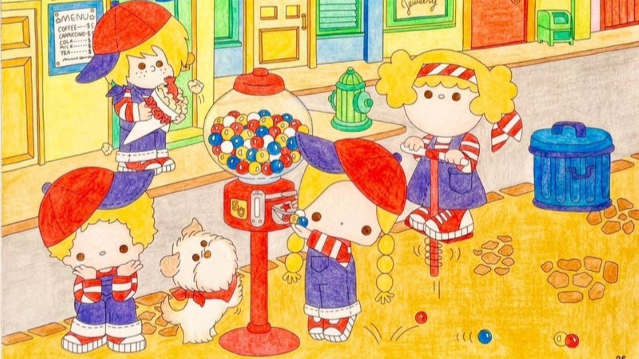 サンリオキャラクターぬりえBOOK】ファーバーカステル赤缶で塗る