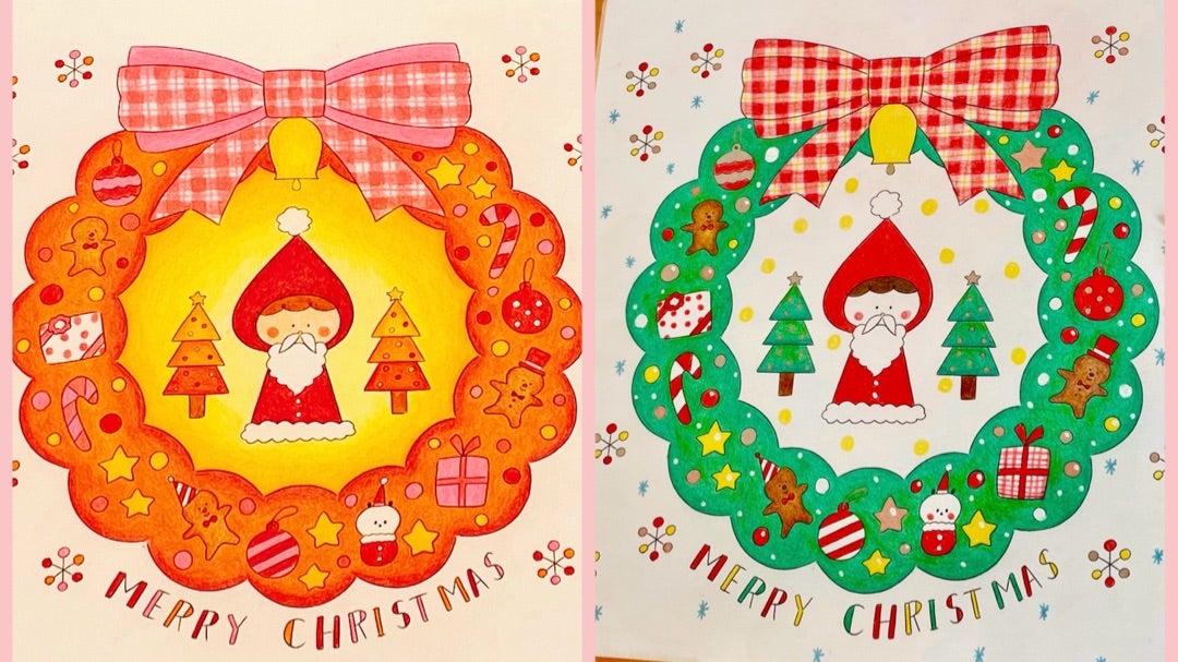 サクッと気軽に楽しめるぬりえ帖】配色を変えて楽しむ2つのクリスマス