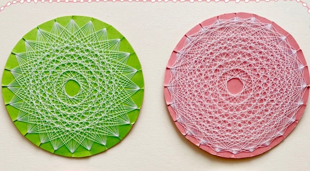 釘なしで作る【糸かけアート（糸かけ曼荼羅）】基本の作り方をご
